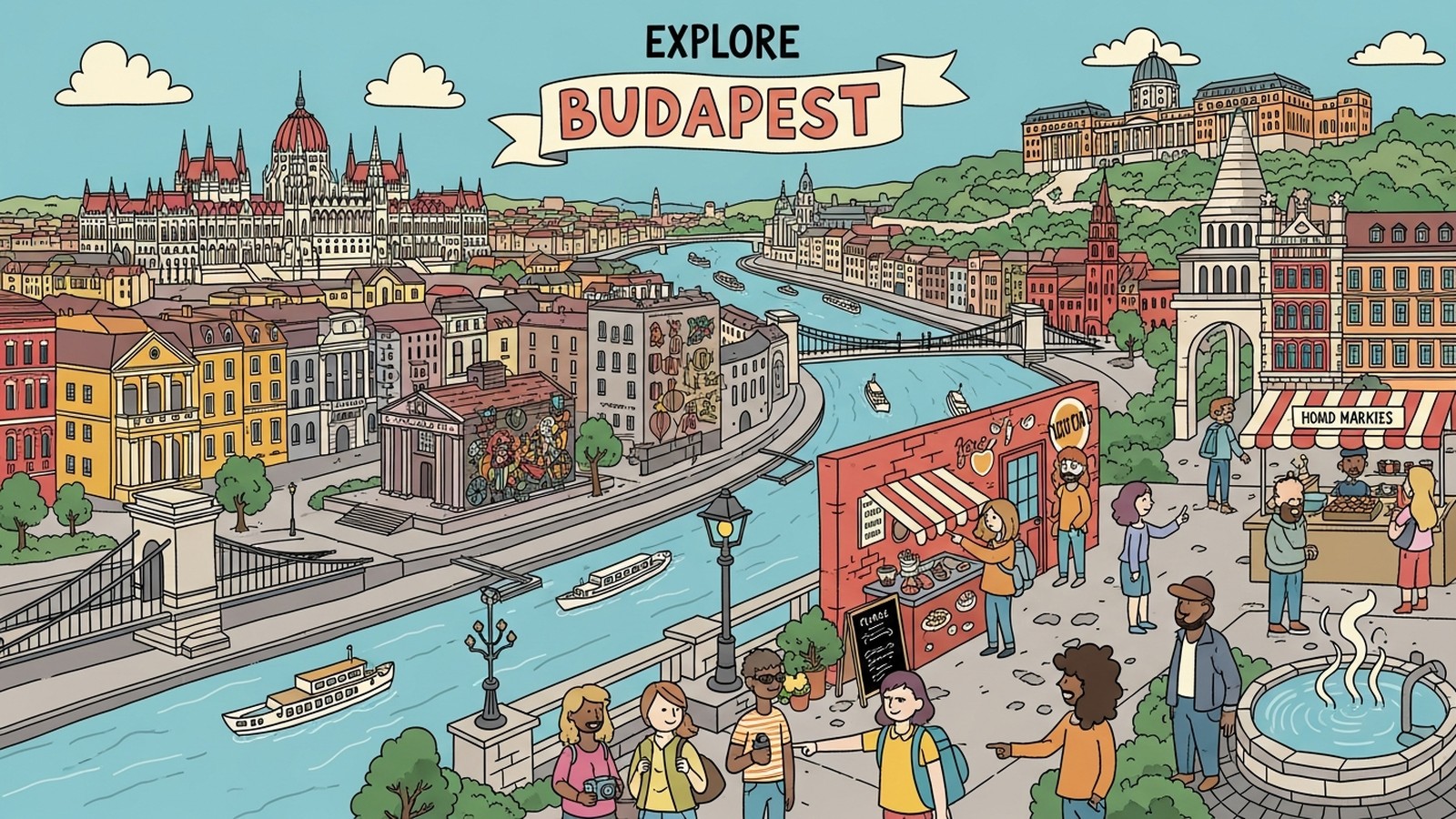 Danube Budapest Walk: Bridges & River Views