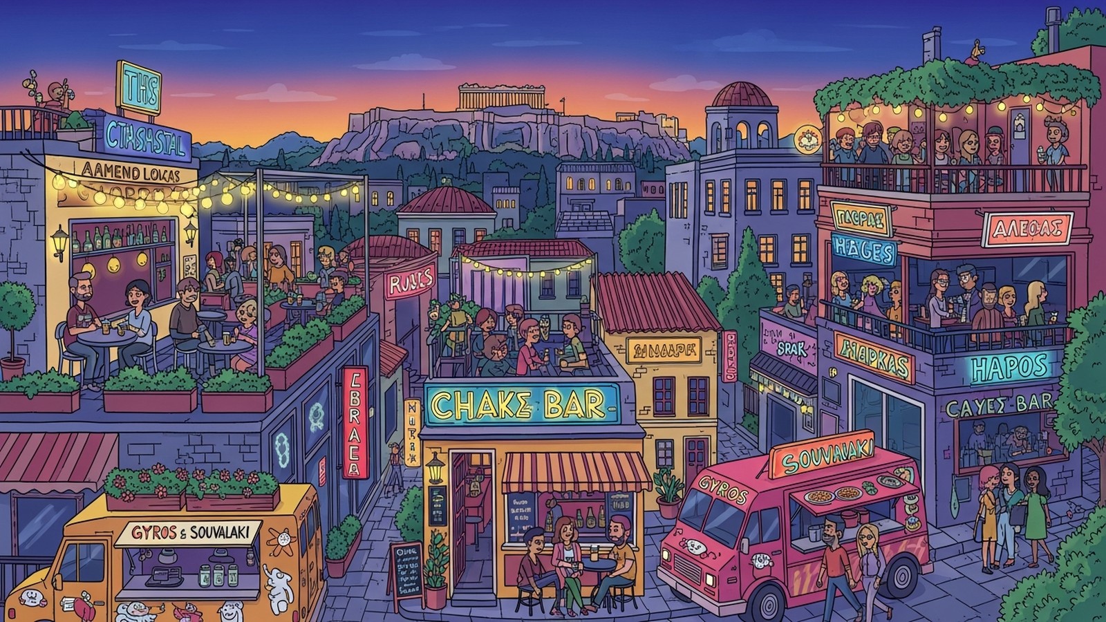 Athens After Dark: Rooftops, Bars & Bouzoukia